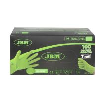 JBM 54370 - GUANTES VERDES DESECHABLES NITRILO T:L 7,0MIL(100 UDS.)TEXTU